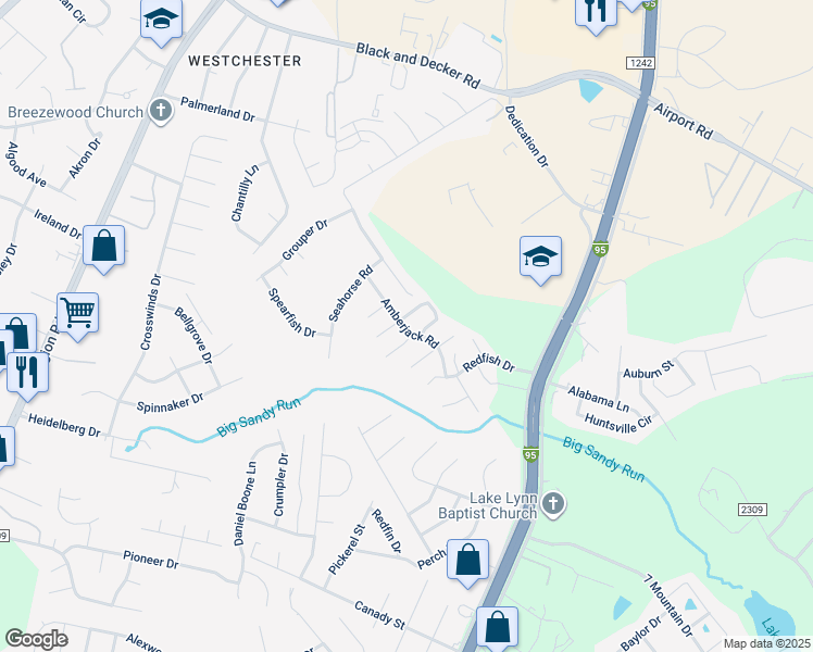 map of restaurants, bars, coffee shops, grocery stores, and more near 232 Porpoise Circle in Fayetteville