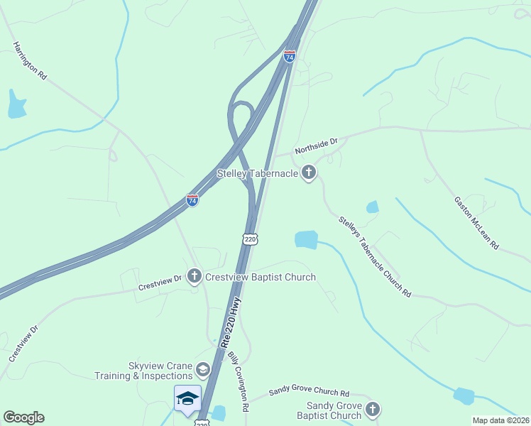 map of restaurants, bars, coffee shops, grocery stores, and more near 916 U.S. 220 in Rockingham