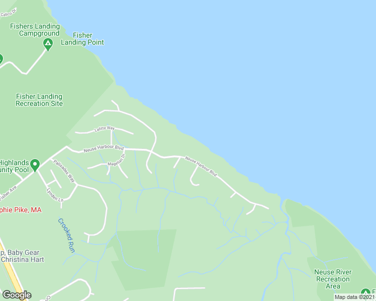 map of restaurants, bars, coffee shops, grocery stores, and more near 401 Neuse Harbour Boulevard in New Bern