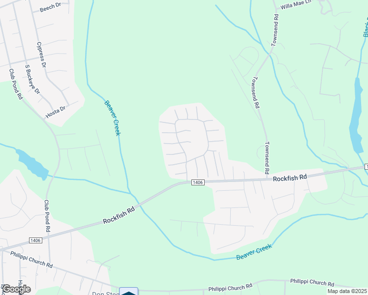 map of restaurants, bars, coffee shops, grocery stores, and more near 306 Bellflower Circle in Raeford