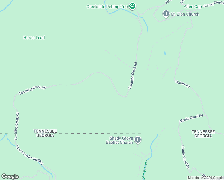 map of restaurants, bars, coffee shops, grocery stores, and more near 610 Tumbling Creek Road in Copperhill