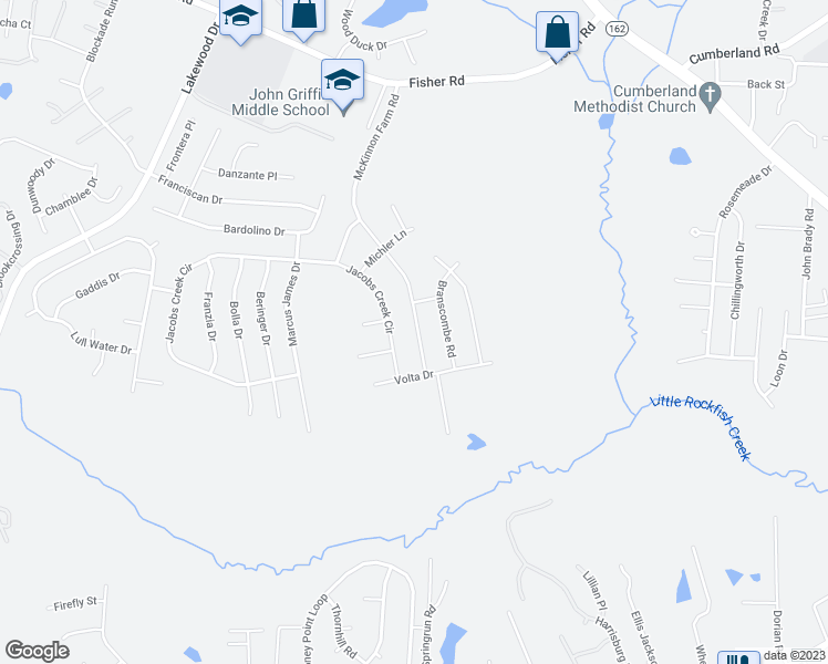 map of restaurants, bars, coffee shops, grocery stores, and more near 4908 McKinnon Farm Road in Fayetteville