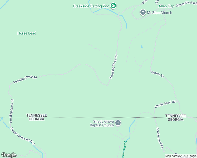 map of restaurants, bars, coffee shops, grocery stores, and more near 610 Tumbling Creek Road in Copperhill