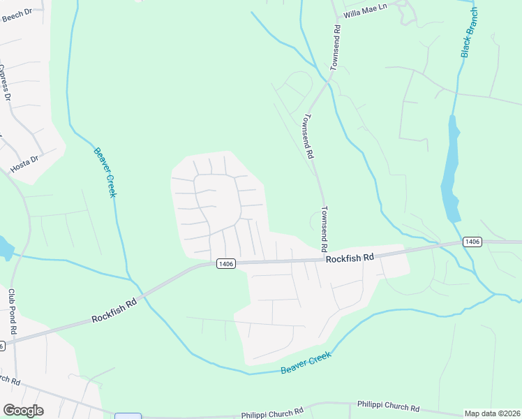map of restaurants, bars, coffee shops, grocery stores, and more near 110 Morning Song Court in Raeford