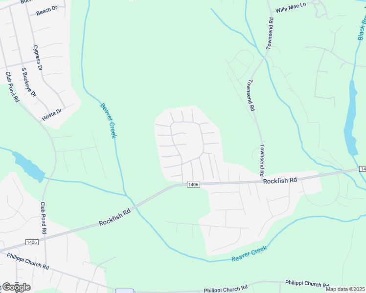 map of restaurants, bars, coffee shops, grocery stores, and more near 204 Swing Court in Raeford