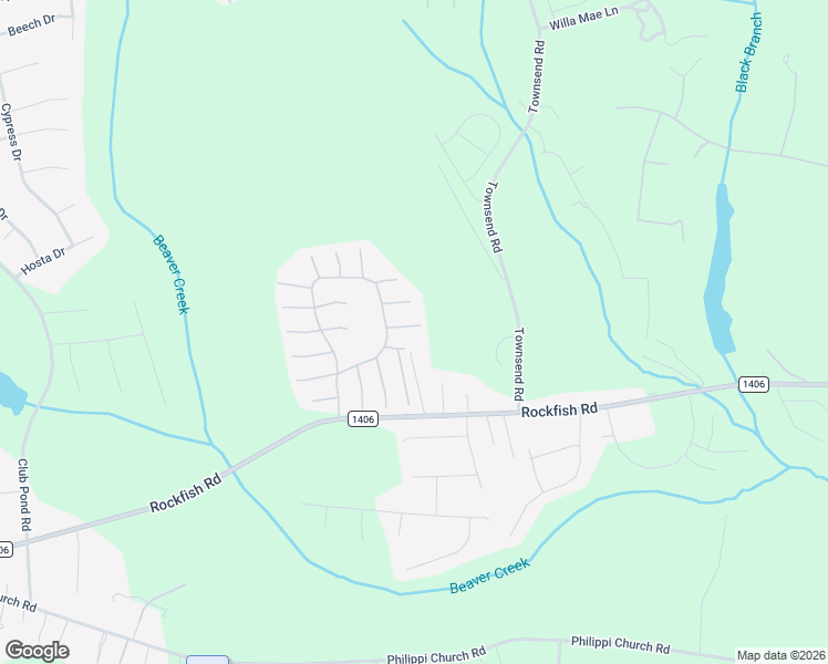 map of restaurants, bars, coffee shops, grocery stores, and more near 110 Morning Song Court in Raeford