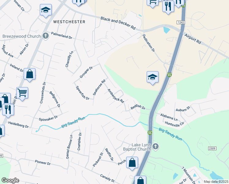 map of restaurants, bars, coffee shops, grocery stores, and more near 232 Porpoise Circle in Fayetteville
