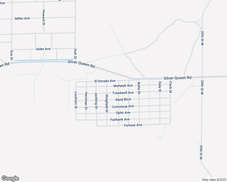 map of restaurants, bars, coffee shops, grocery stores, and more near Treadwell Avenue in Mojave