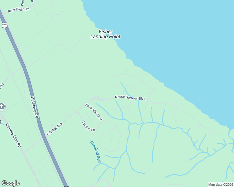 map of restaurants, bars, coffee shops, grocery stores, and more near 111 Neuse Harbour Boulevard in New Bern