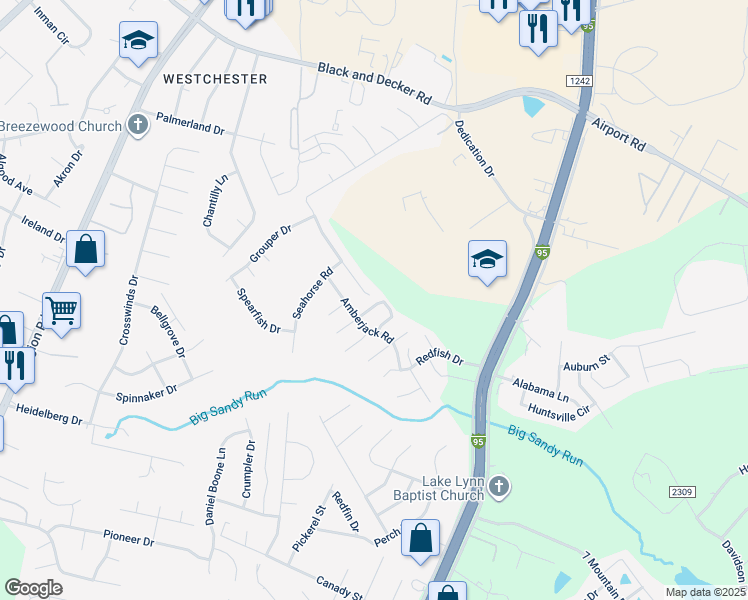map of restaurants, bars, coffee shops, grocery stores, and more near 232 Porpoise Circle in Fayetteville