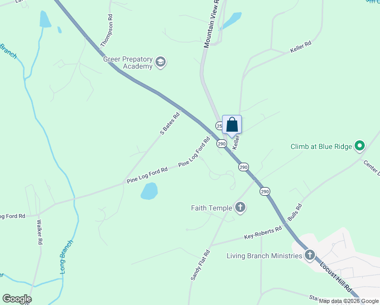 map of restaurants, bars, coffee shops, grocery stores, and more near 1369 Pine Log Ford Road in Taylors