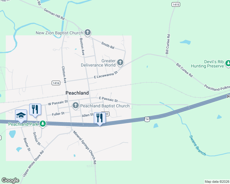 map of restaurants, bars, coffee shops, grocery stores, and more near 56 Ridgecrest Avenue in Peachland