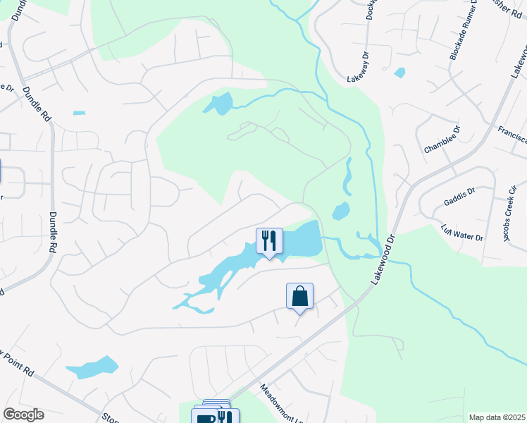 map of restaurants, bars, coffee shops, grocery stores, and more near 6830 Towbridge Road in Fayetteville