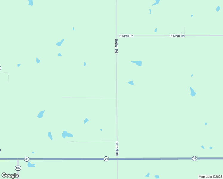 map of restaurants, bars, coffee shops, grocery stores, and more near 39502 Bethel Road in Wanette
