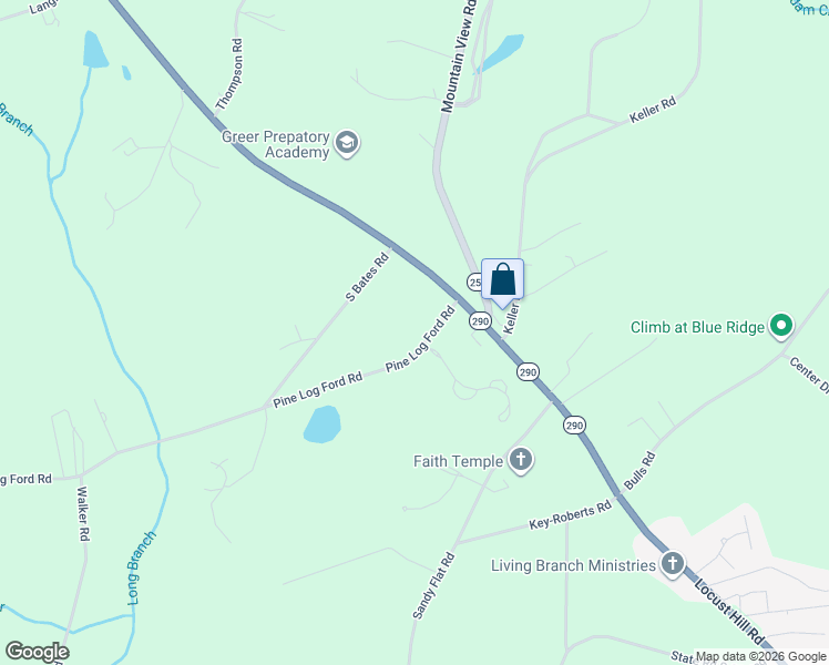 map of restaurants, bars, coffee shops, grocery stores, and more near 1369 Pine Log Ford Road in Taylors