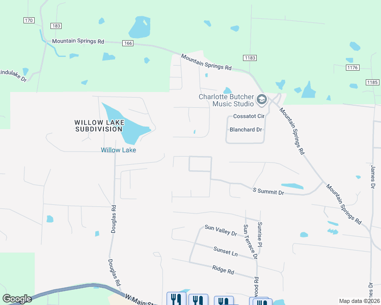 map of restaurants, bars, coffee shops, grocery stores, and more near 26 Sunflower Drive in Cabot