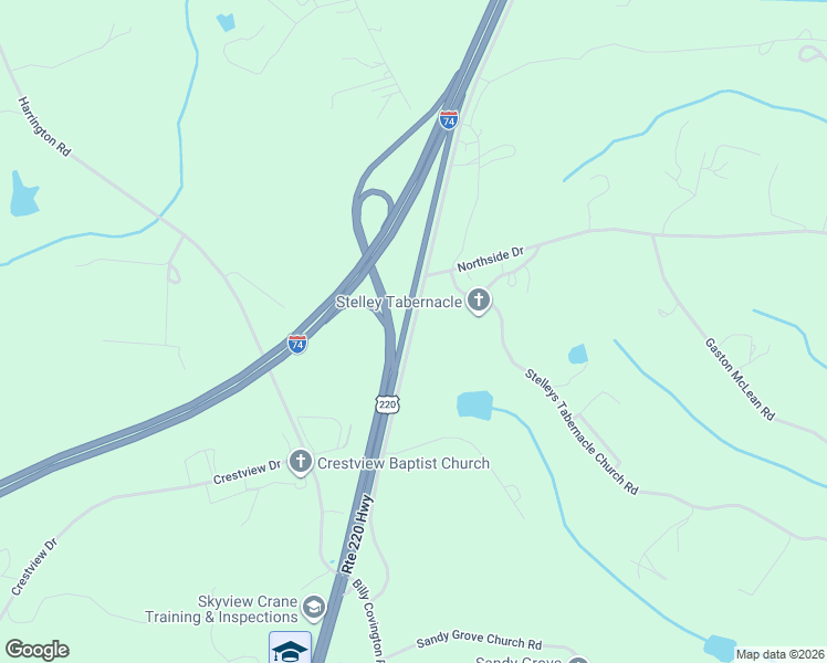 map of restaurants, bars, coffee shops, grocery stores, and more near 916 U.S. 220 in Rockingham