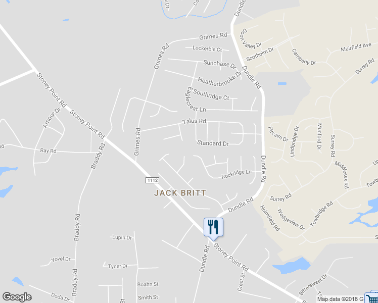 map of restaurants, bars, coffee shops, grocery stores, and more near 3503 Manorbridge Court in Fayetteville