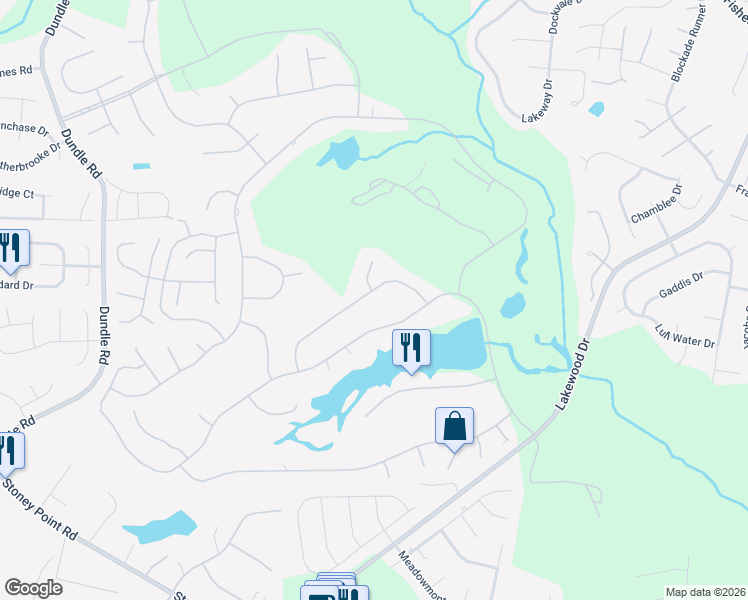 map of restaurants, bars, coffee shops, grocery stores, and more near 6846 Towbridge Road in Fayetteville