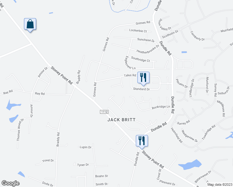 map of restaurants, bars, coffee shops, grocery stores, and more near 3500 Cokefield Drive in Fayetteville