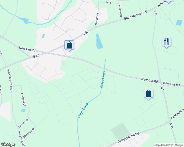 map of restaurants, bars, coffee shops, grocery stores, and more near 2801-2899 New Cut Road in Spartanburg