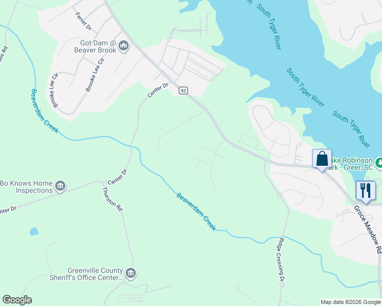 map of restaurants, bars, coffee shops, grocery stores, and more near 15 Asher William Way in Taylors