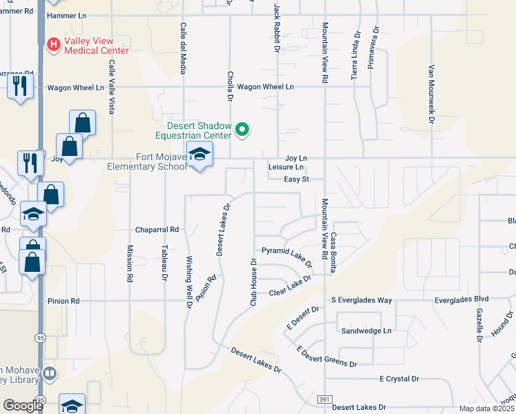 map of restaurants, bars, coffee shops, grocery stores, and more near 5560 Desert Lakes Drive in Bullhead City