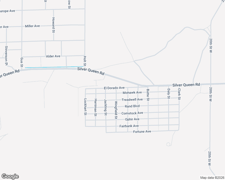 map of restaurants, bars, coffee shops, grocery stores, and more near El Dorado Avenue in Mojave