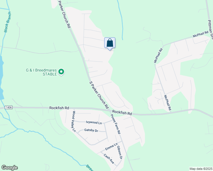 map of restaurants, bars, coffee shops, grocery stores, and more near 202 River Birch Lane in Raeford