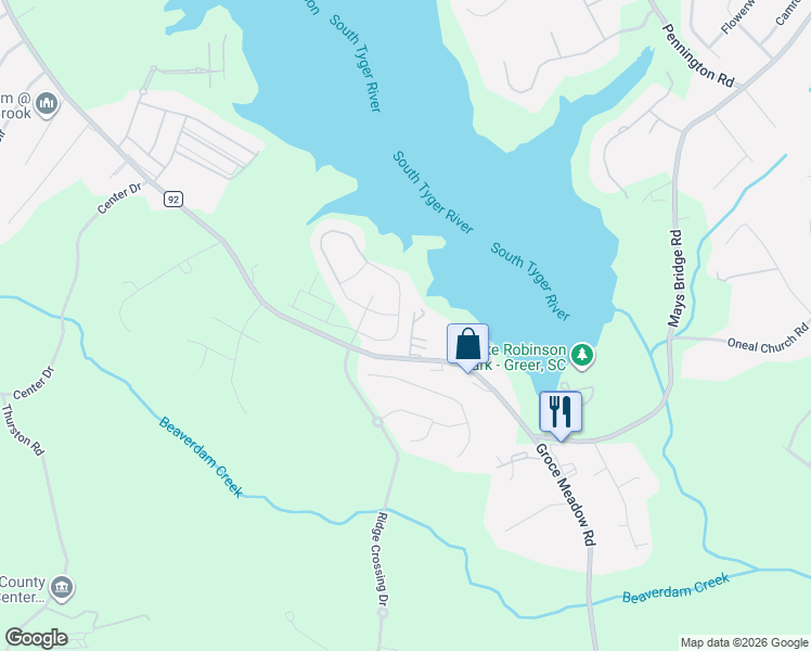 map of restaurants, bars, coffee shops, grocery stores, and more near 2 Bufflehead Street in Taylors