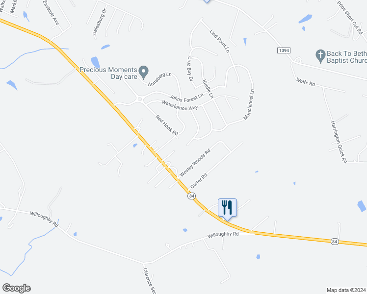 map of restaurants, bars, coffee shops, grocery stores, and more near 201 Lameshur Lane in Monroe
