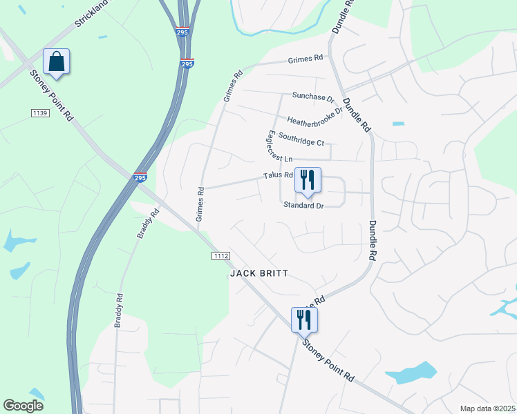 map of restaurants, bars, coffee shops, grocery stores, and more near 3310 Benson Place in Fayetteville