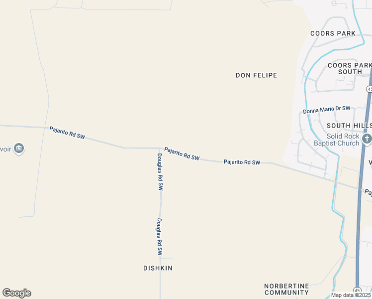 map of restaurants, bars, coffee shops, grocery stores, and more near 5816 Pajarito Road Southwest in Albuquerque