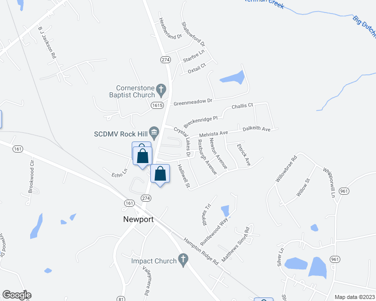 map of restaurants, bars, coffee shops, grocery stores, and more near 5184 Crystal Lakes Drive in Rock Hill