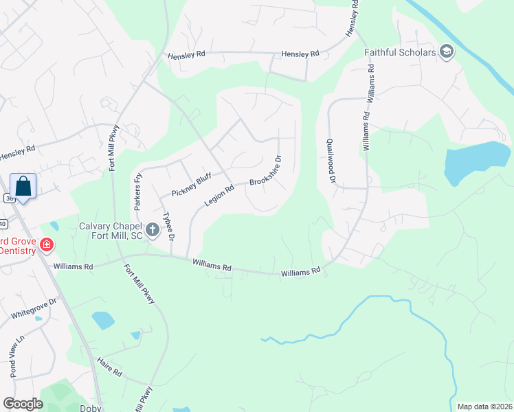 map of restaurants, bars, coffee shops, grocery stores, and more near 415 Danielle Way in Fort Mill