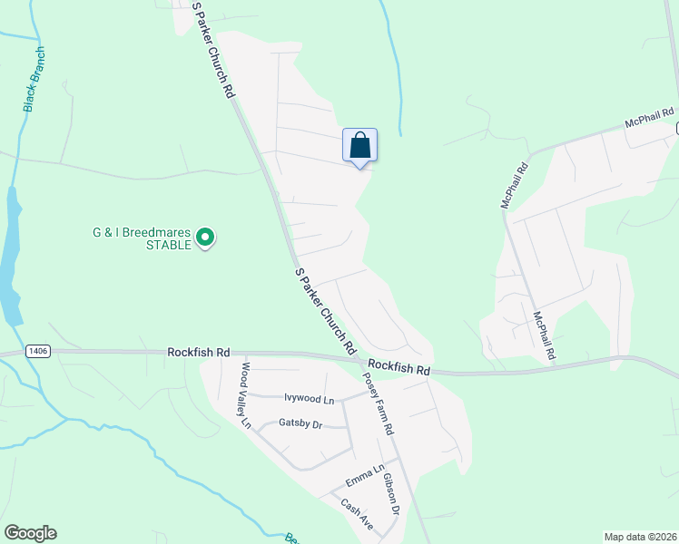 map of restaurants, bars, coffee shops, grocery stores, and more near 189 River Birch Lane in Raeford