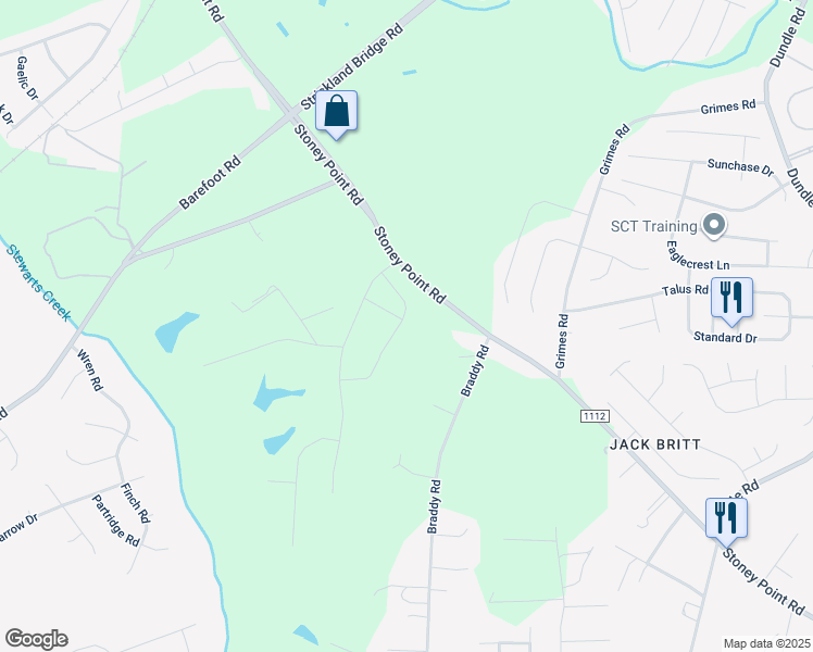 map of restaurants, bars, coffee shops, grocery stores, and more near 3401 Burberry Drive in Fayetteville