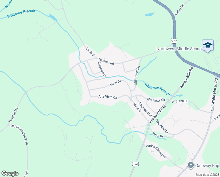 map of restaurants, bars, coffee shops, grocery stores, and more near 245 West Drive in Travelers Rest