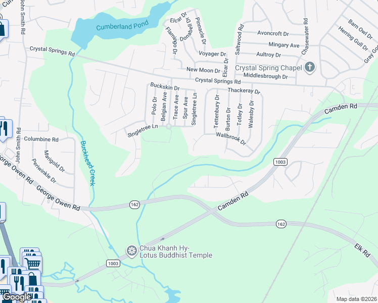 map of restaurants, bars, coffee shops, grocery stores, and more near 5334 Wallbrook Drive in Fayetteville