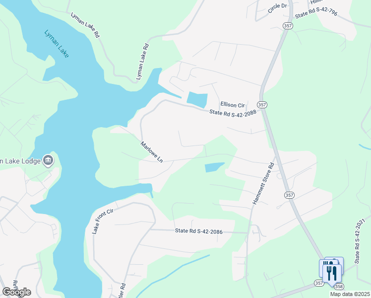 map of restaurants, bars, coffee shops, grocery stores, and more near 120 Ben Hurt Road in Lyman