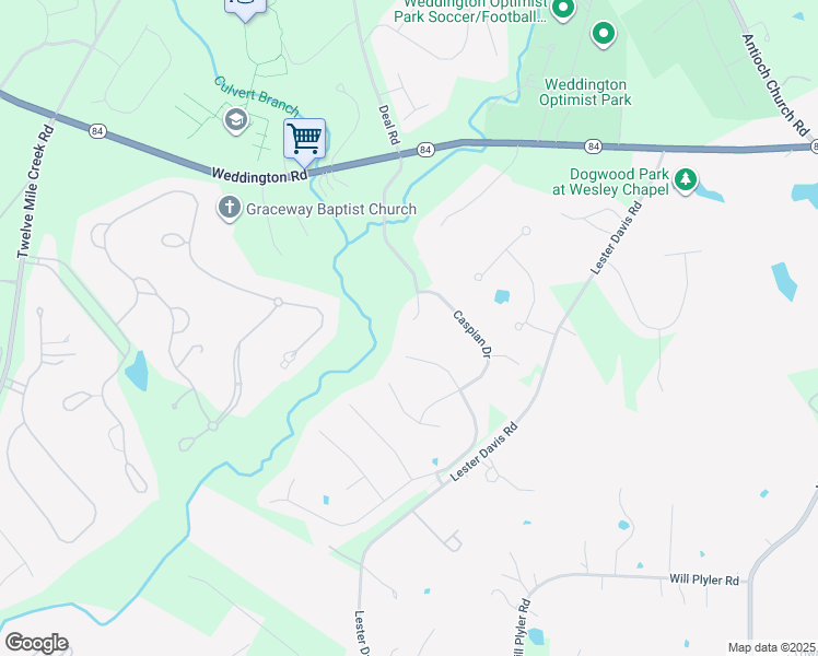 map of restaurants, bars, coffee shops, grocery stores, and more near 309 Hollister Estates Drive in Waxhaw