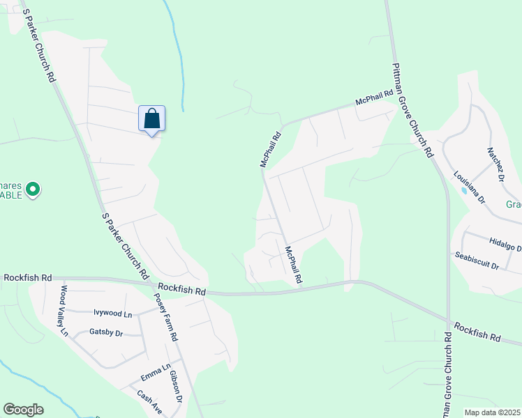 map of restaurants, bars, coffee shops, grocery stores, and more near 353 McPhail Road in Raeford