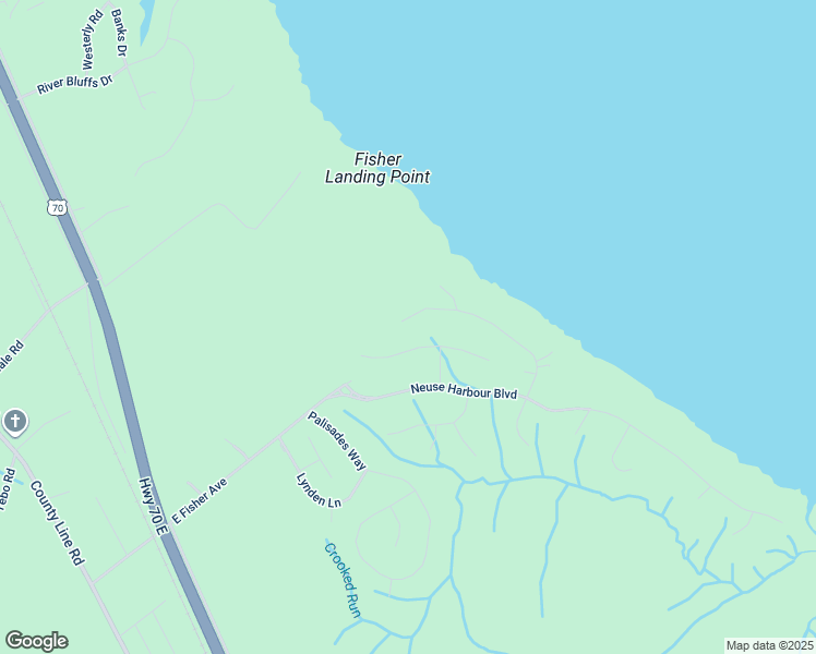 map of restaurants, bars, coffee shops, grocery stores, and more near 203 Drake Landing in New Bern