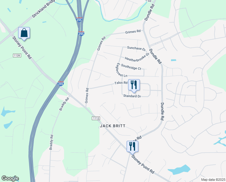 map of restaurants, bars, coffee shops, grocery stores, and more near 3310 Benson Place in Fayetteville