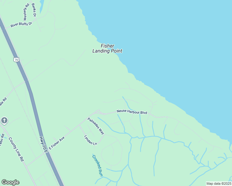 map of restaurants, bars, coffee shops, grocery stores, and more near 203 Drake Landing in New Bern