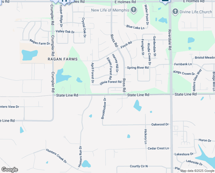 map of restaurants, bars, coffee shops, grocery stores, and more near 6688 Ross Manor Drive in Memphis