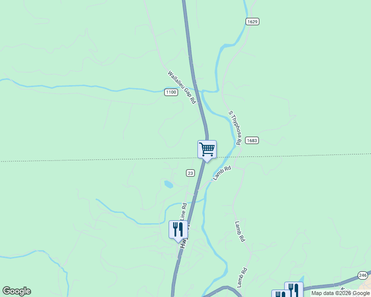 map of restaurants, bars, coffee shops, grocery stores, and more near 2 Ideal Acres Road in Otto