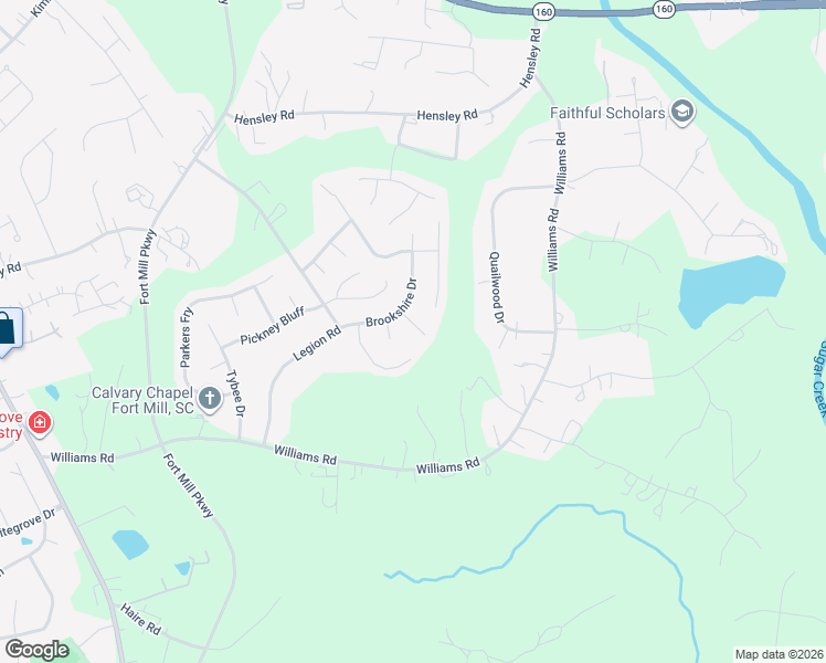 map of restaurants, bars, coffee shops, grocery stores, and more near 443 Danielle Way in Fort Mill