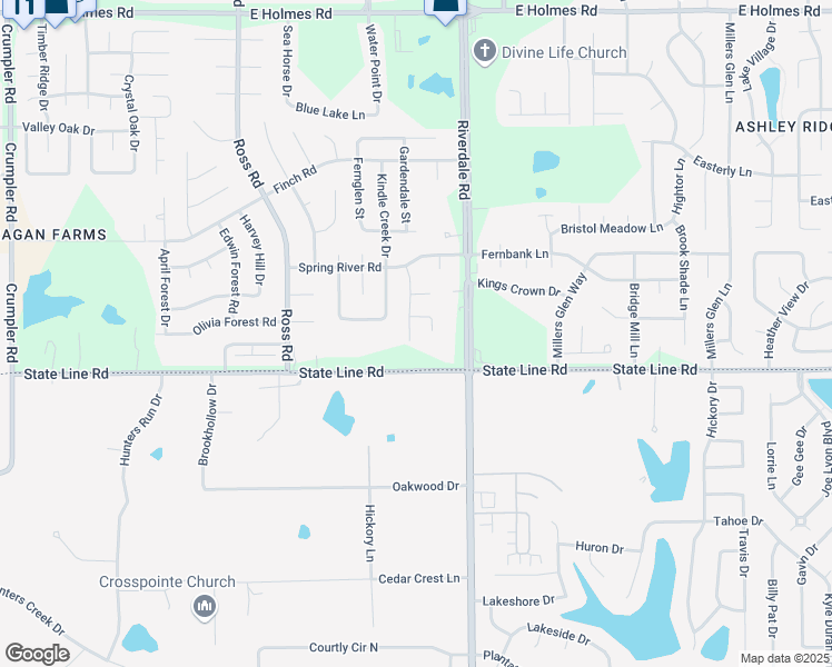 map of restaurants, bars, coffee shops, grocery stores, and more near 5594 Kindle Hill Street in Memphis