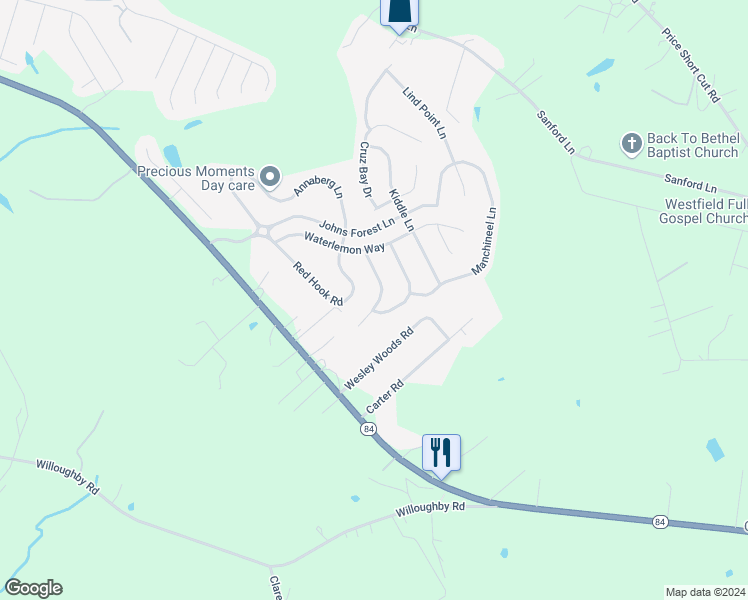 map of restaurants, bars, coffee shops, grocery stores, and more near 305 Lameshur Lane in Monroe